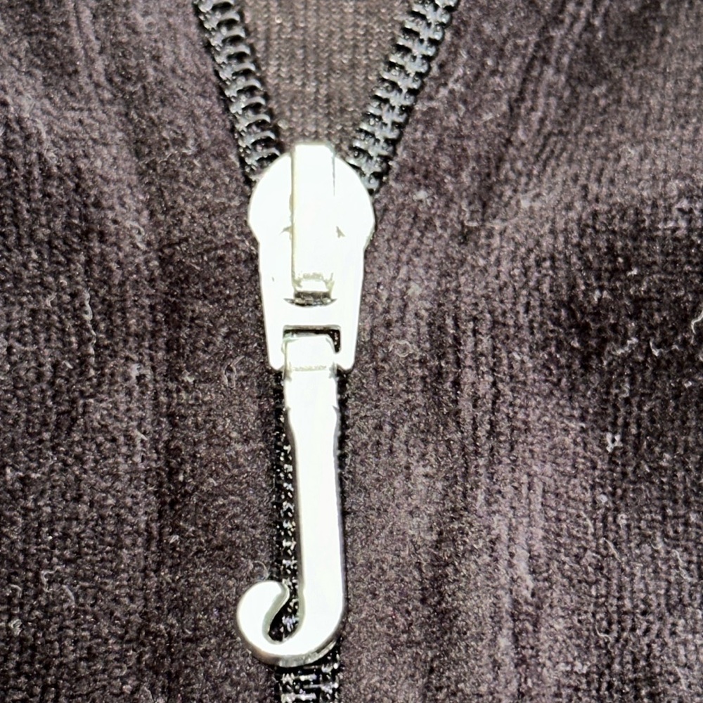 Juicy Couture Black Velour Zip-Up, Size M - Picture 2 of 4